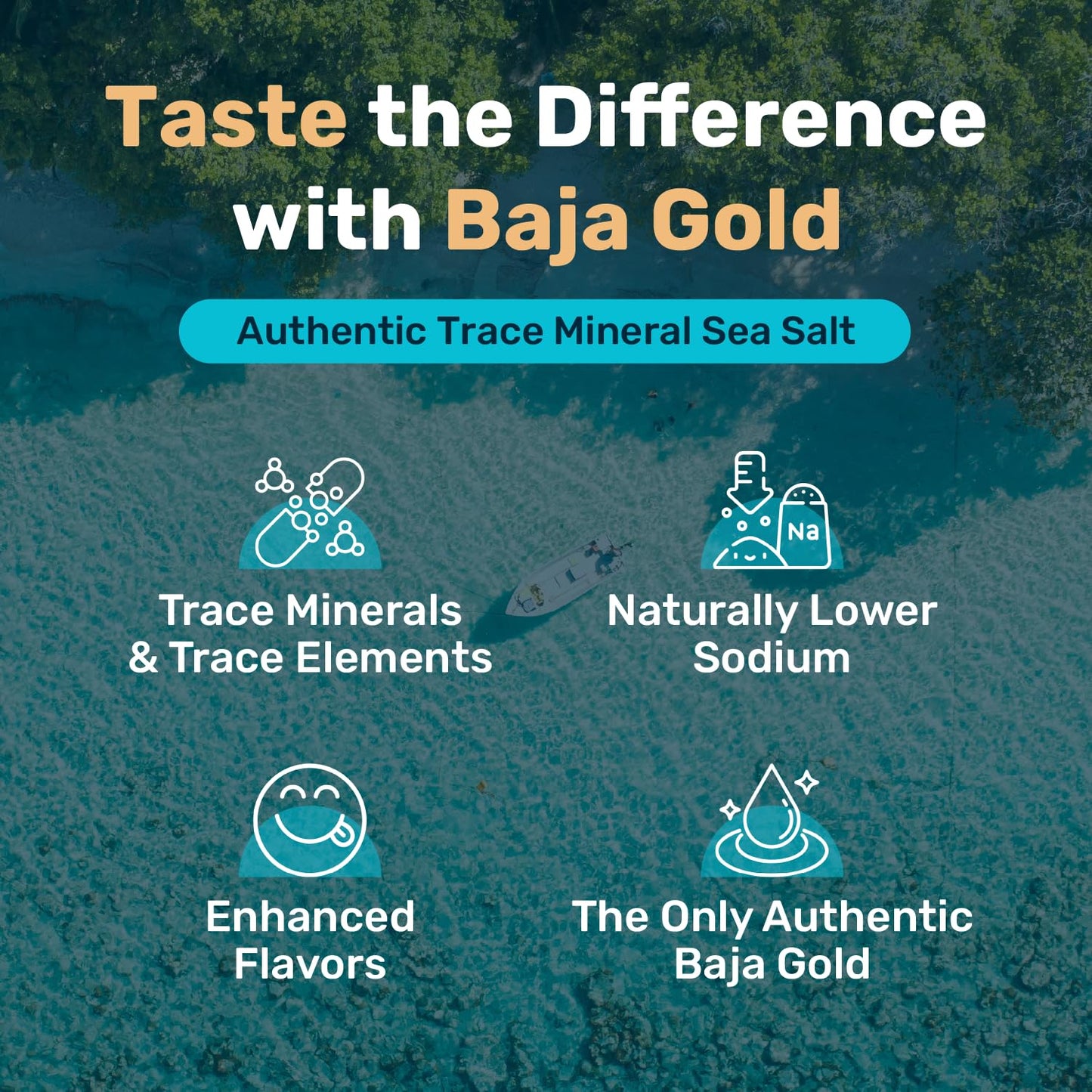 Baja Gold Signature Mineral Sea Salt - Recommended by Gary Brecka - Organic Natural Grain Salt for Cooking & Baking | Authentic Baja Salt | Ideal for