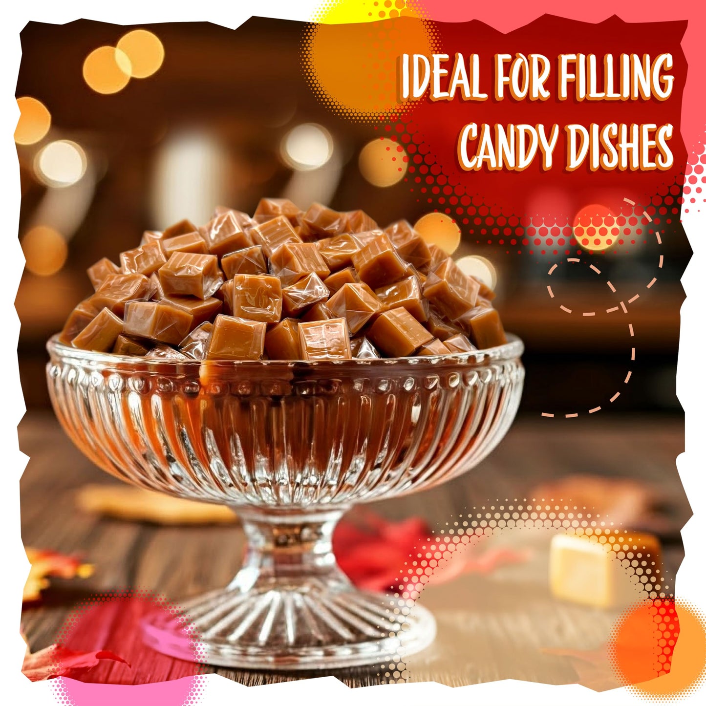 Caramel Candy | 2 Pound Bag | Caramels Individually Wrapped | Vanilla Flavor | Classic Chewy Candy for Gifting, Baking, Office Bowls and Party Favors