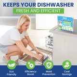 Dishwasher Cleaner Tablets & Deodorizer - 24 Pack (12 Month Supply) Deep Cleaning Descaler Pods, Removes Limescale, Hard Water, Calcium, Grease