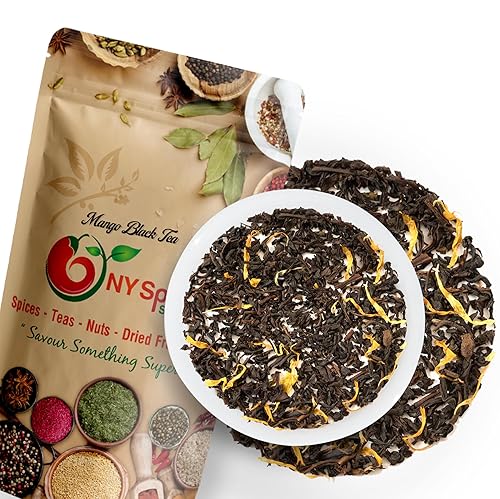 NY Spice Shop Loose Leaf Mango Black Tea - 2 Ounce Mango Fruit Flavored Premium Blended Black Tea