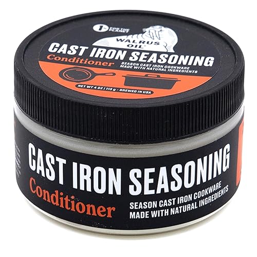 Walrus Oil - Cast Iron Seasoning, Protect and Season Cast Iron Cookware, Prevents Rust, Works on Griddles, Pans, Pots, ands Skillets, Fortified