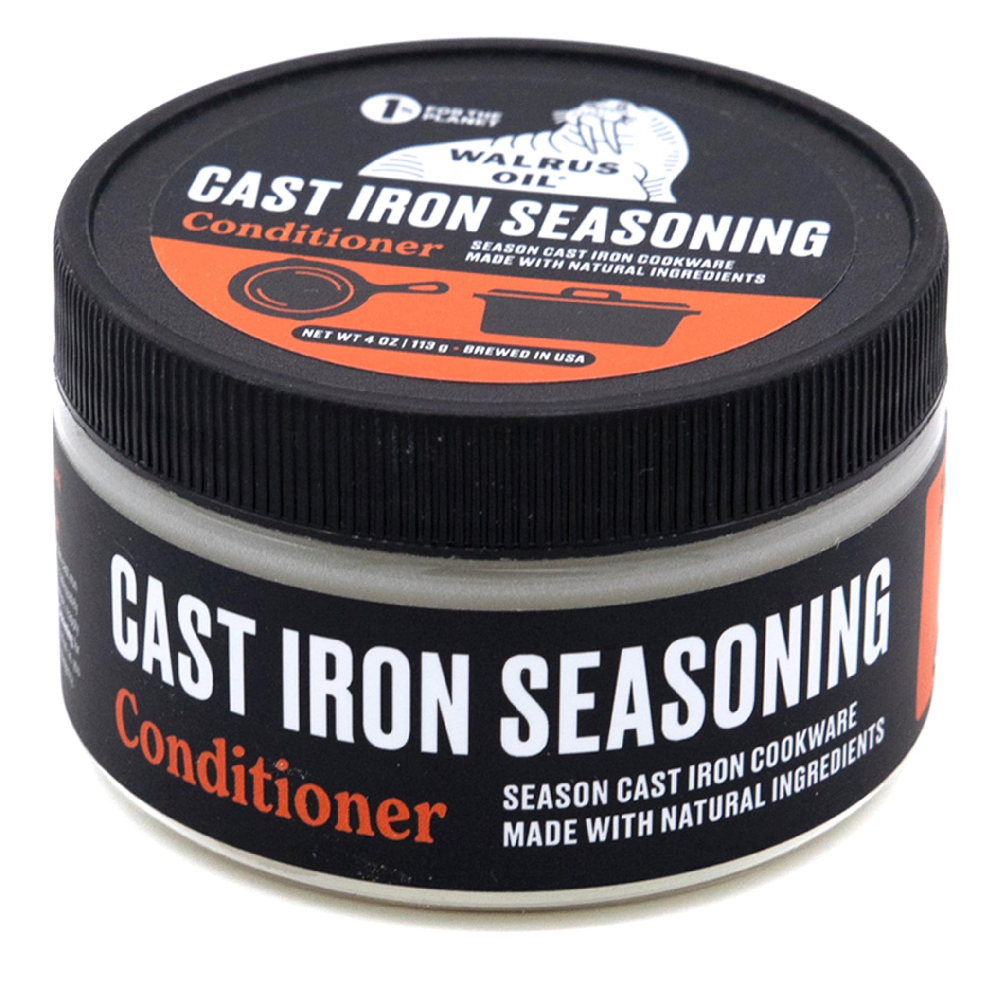 Walrus Oil - Cast Iron Seasoning, Protect and Season Cast Iron Cookware, Prevents Rust, Works on Griddles, Pans, Pots, ands Skillets, Fortified
