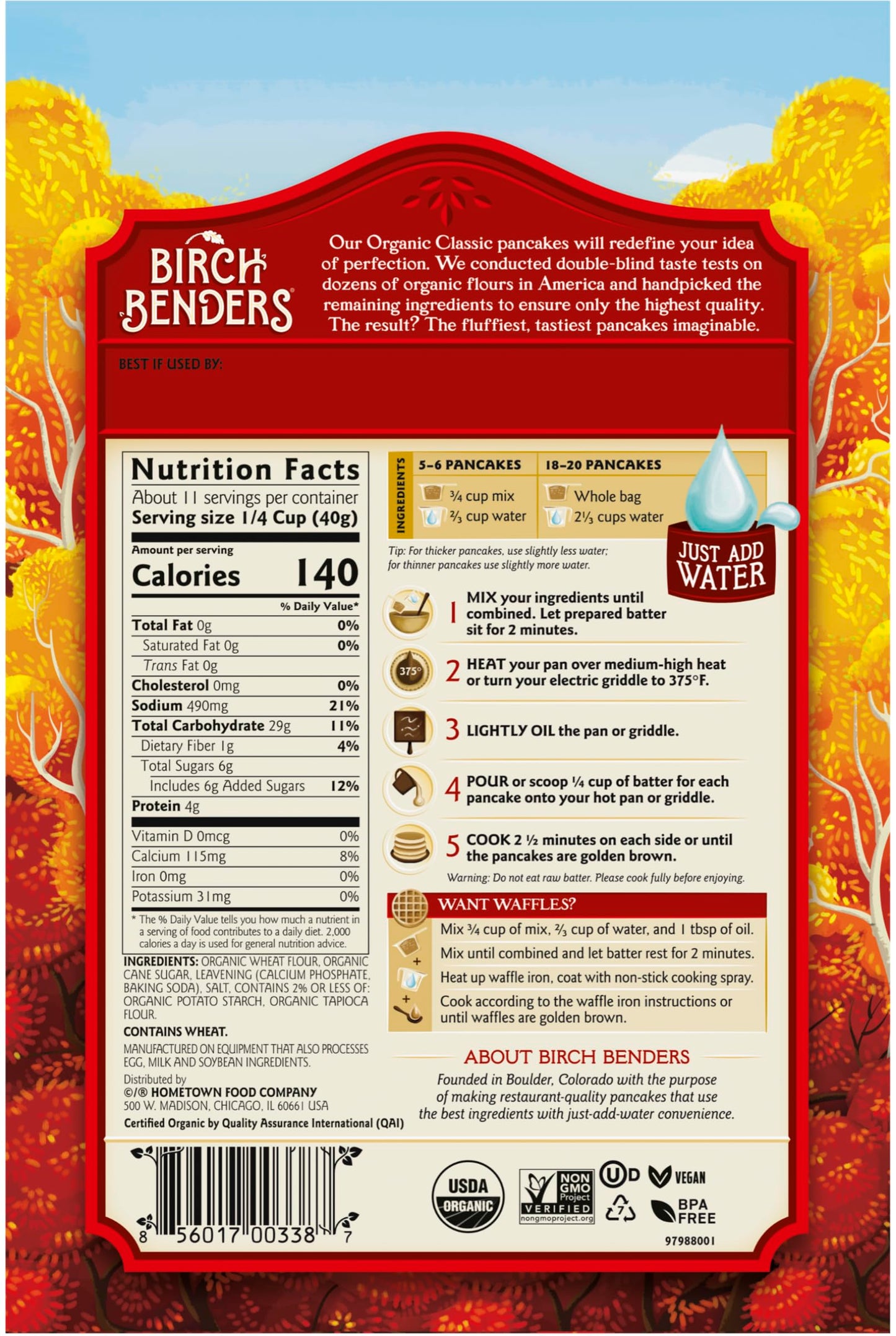 Birch Benders Organic Classic Pancake and Waffle Mix, 16 oz (Pack of 2)