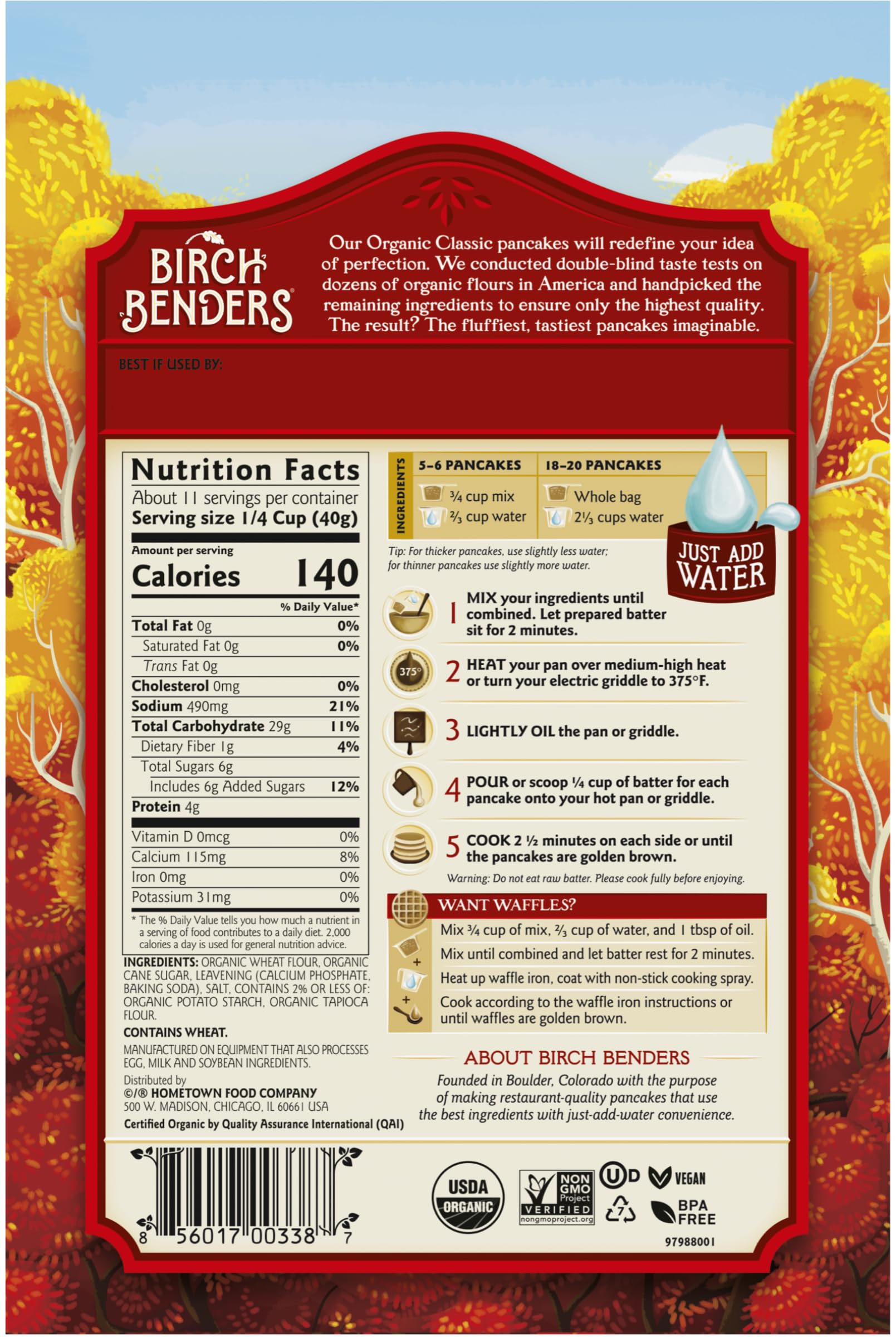 Birch Benders Organic Classic Pancake and Waffle Mix, 16 oz (Pack of 2)
