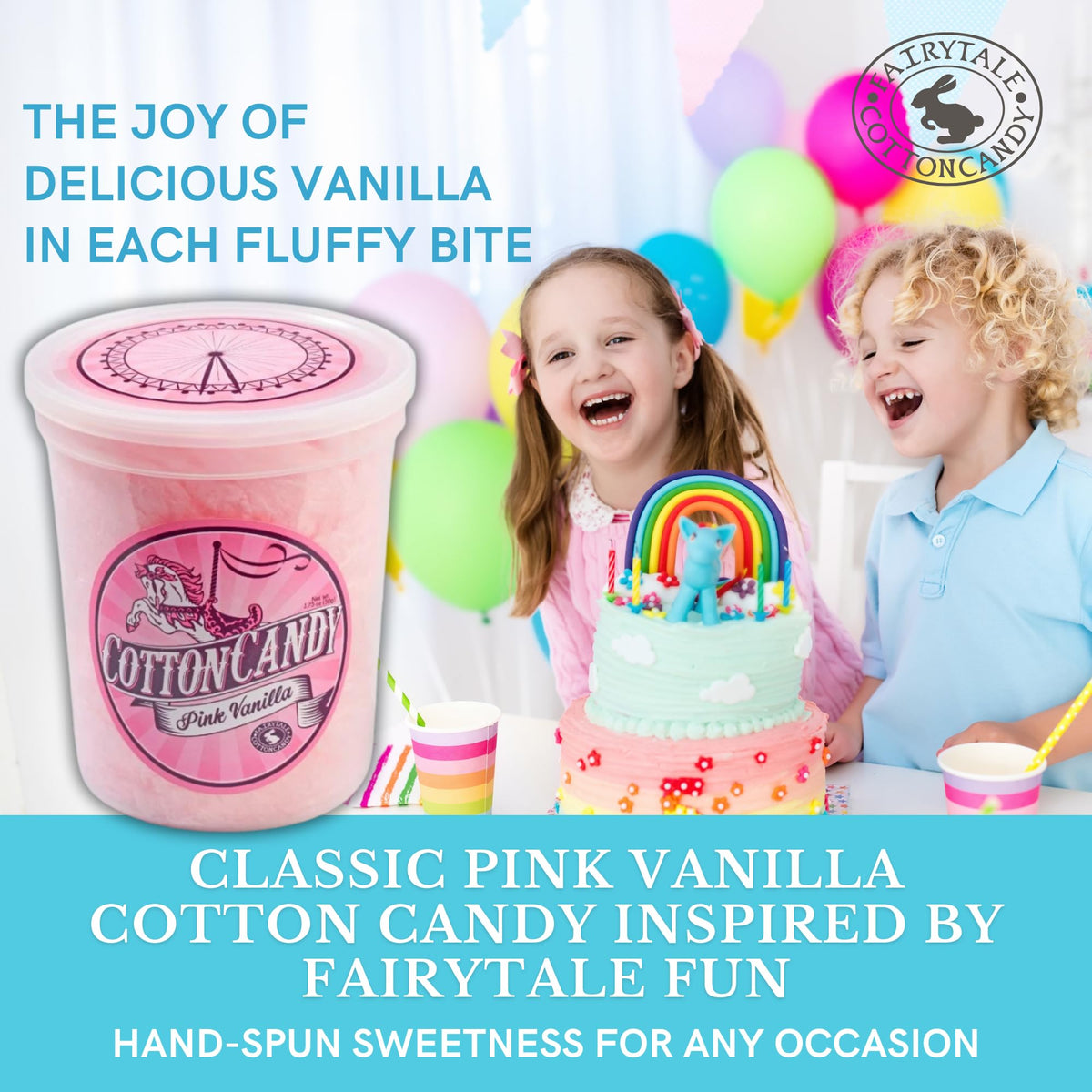 CHOCOLATE STORYBOOK Cotton Candy - Unique Idea for Holidays, Birthdays, Gag Gifts, Party Favors (Classic Pink, 1.75 oz each, 6-Pack)