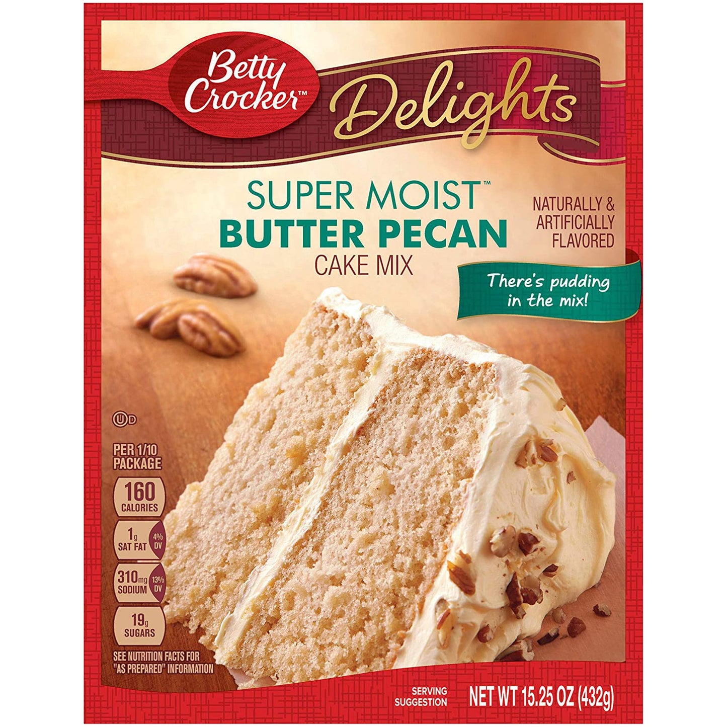 Betty Crocker Supermoist Cake, Butter Pecan, 15.25-Ounce (Pack of 4)