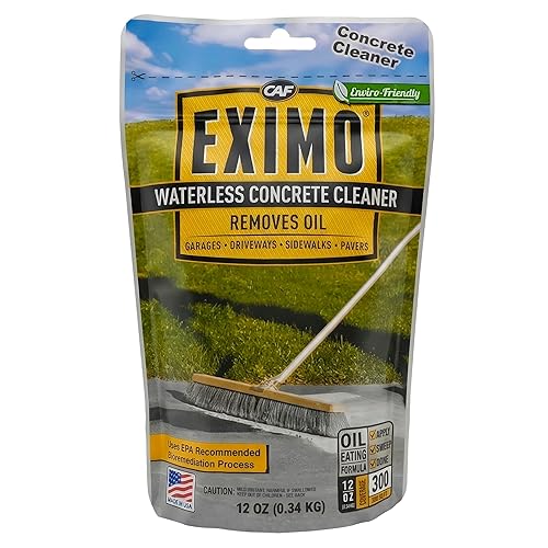 CAF Outdoor Cleaning EXIMO Waterless Concrete Cleaner, Oil Stain Remover for Driveway, Garage Floor, Basement & Walkway Surfaces, Natural Concrete