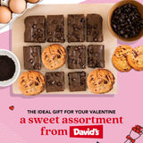 David’s Cookies Cookie Brownies Bucket Sampler - 1.3Lbs Assorted Gourmet with Chocolate Chip Brownies and Chocolate Chunk Cookies in a Love Tin