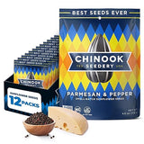 Chinook Seedery Sunflower Seeds to Eat - Jumbo, Flavored, Roasted, Low Sodium Snacks - Keto Friendly, Gluten-Free, Non-GMO - Parmesan & Pepper Flavor