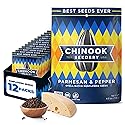 Chinook Seedery Sunflower Seeds to Eat - Jumbo, Flavored, Roasted, Low Sodium Snacks - Keto Friendly, Gluten-Free, Non-GMO - Parmesan & Pepper Flavor