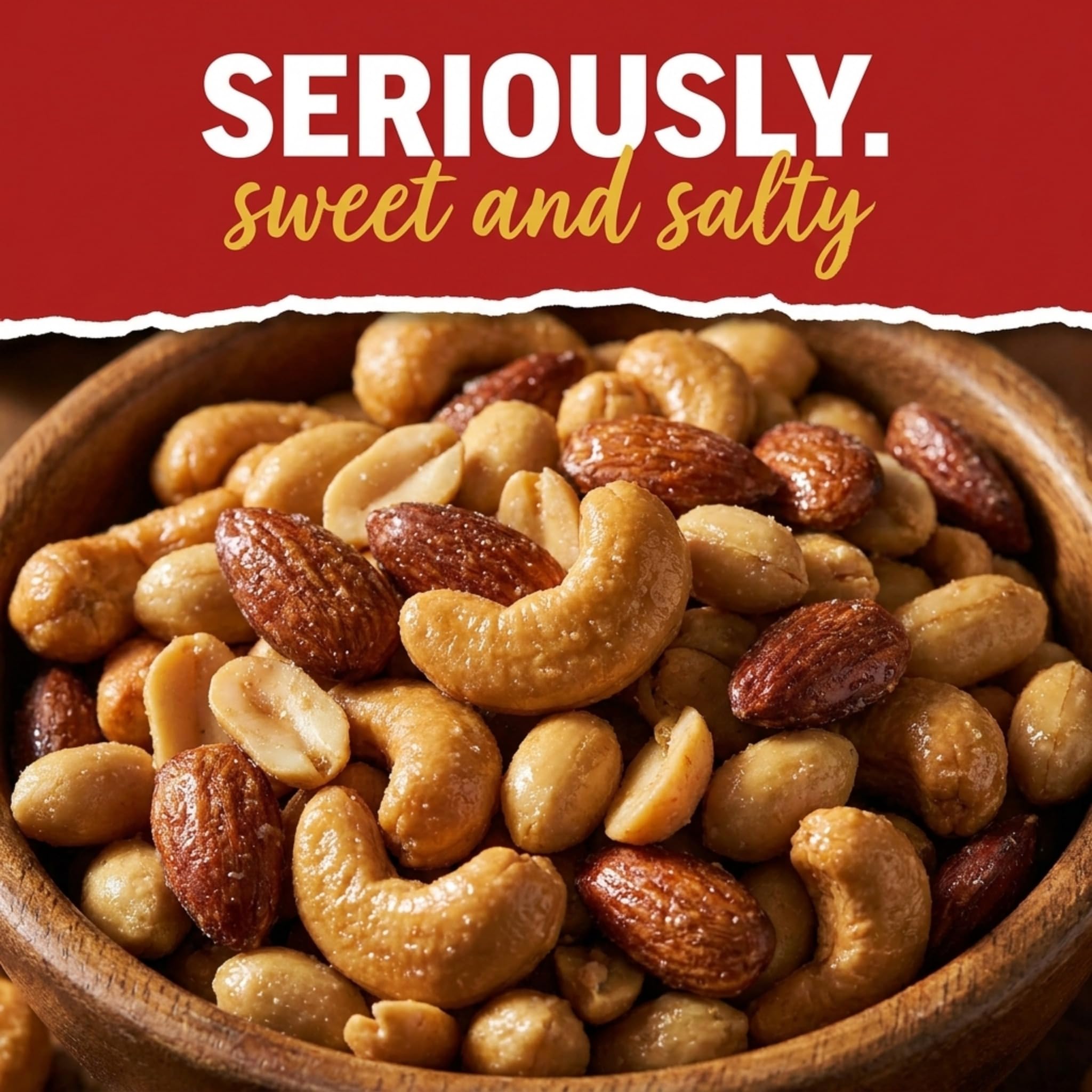Beer Nuts Variety Packs, Individually Packed Tubes, Original Peanuts, Cashews, Almonds, Fiery Peanuts, The Unique Sweet and Salty Flavor, American