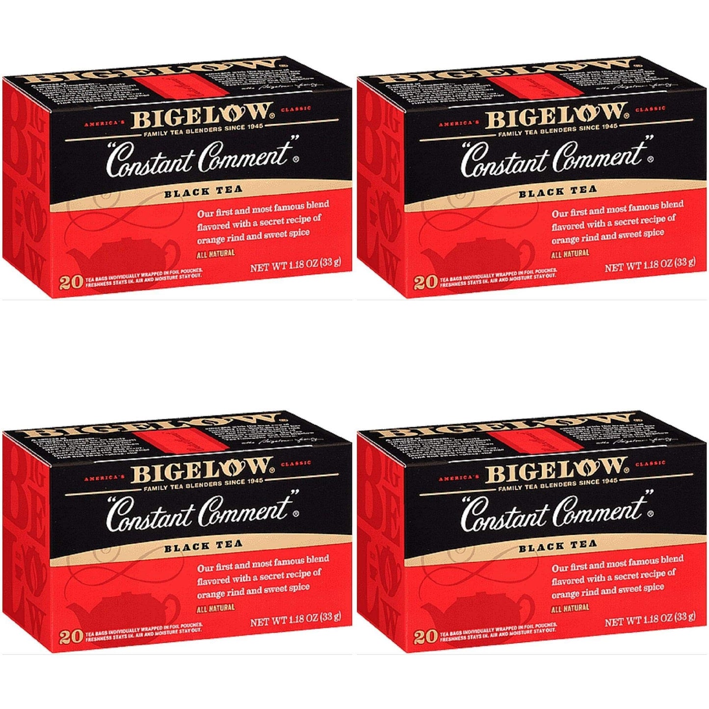 Bigelow Constant Comment Tea, 20-Count Boxes (Pack of 1) Pack of 4