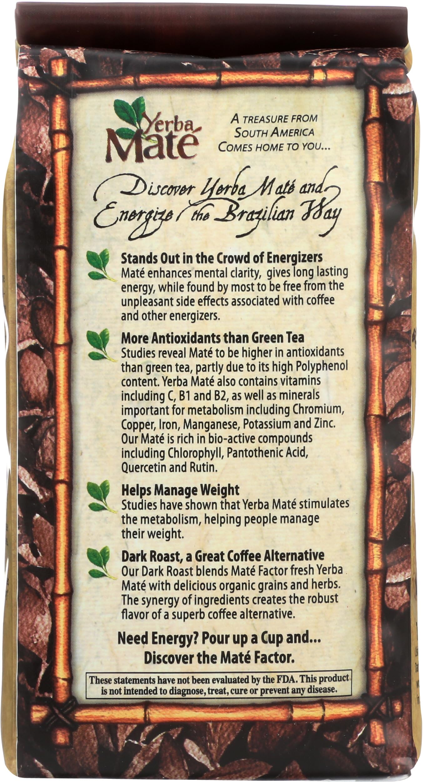 The Mate Factor Organic Dark Roast Yerba Mate, 12 OZ