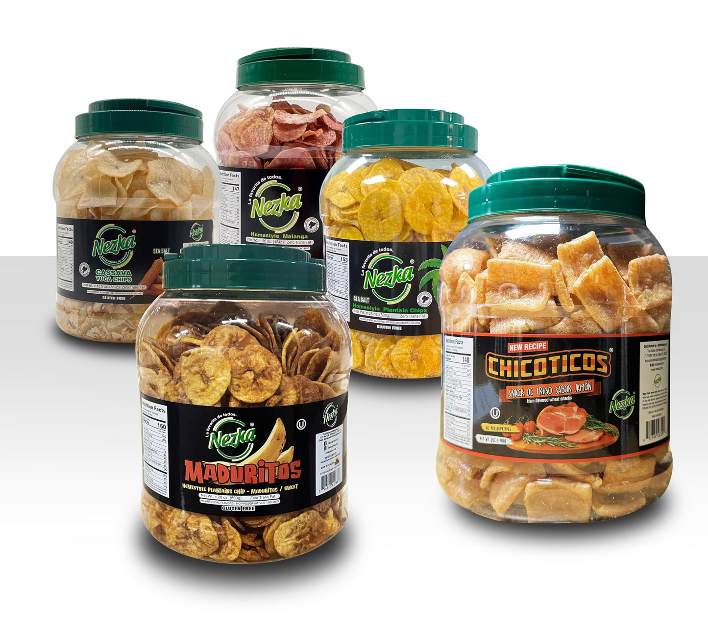 Nezka Sweet Plantain Chips - Delicious Crunchy Snacks and Side Dish - Jar of 28 oz