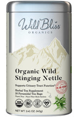 Wild Bliss Organic Wild Stinging Nettle Leaf Tea - Caffeine Free Urinary Tract Herbal Support - Pharmacopoeia Potency - 20 Plant Based Tea Bags