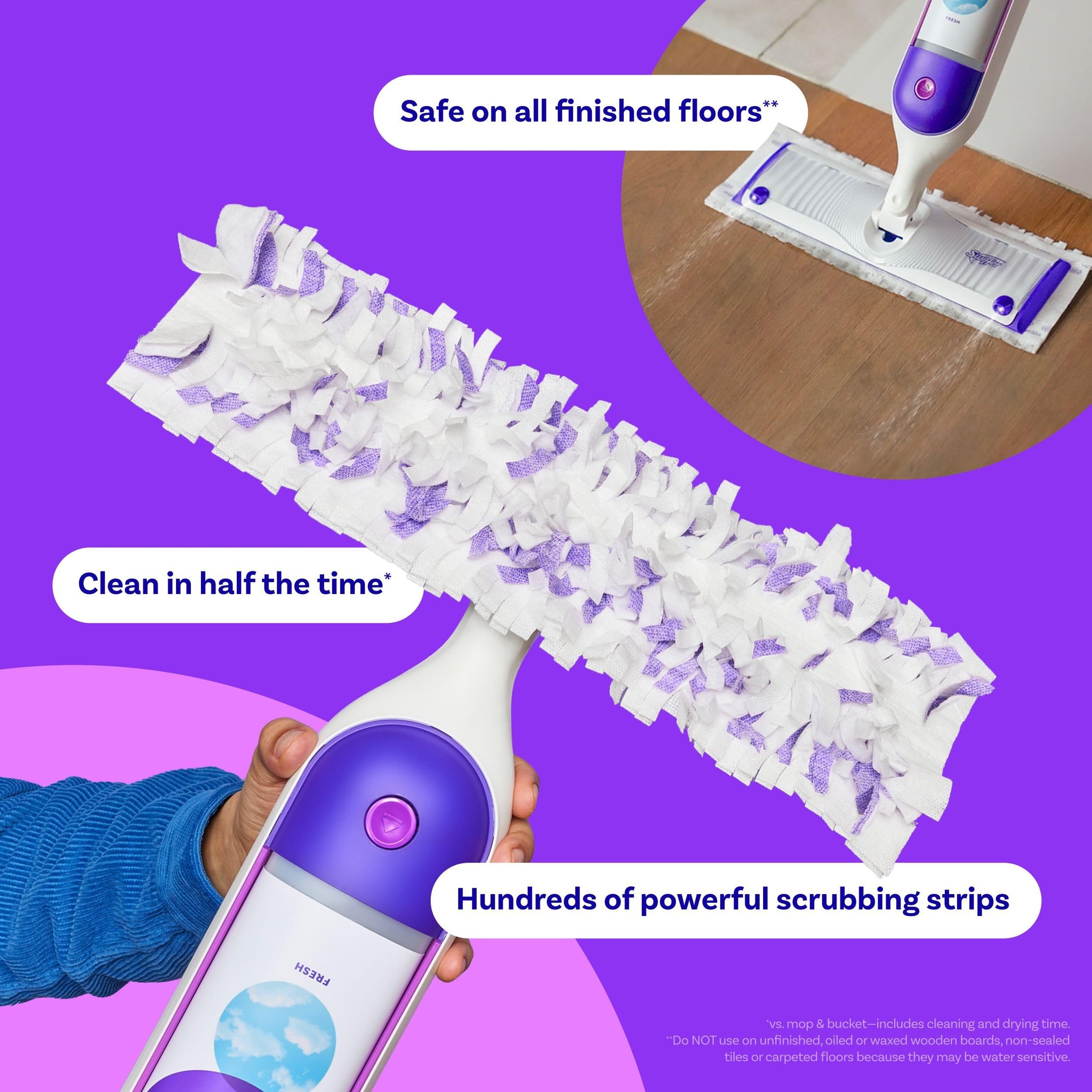 Swiffer PowerMop Multi-Surface Mopping Pad Refills for Floor Cleaning, 5 count