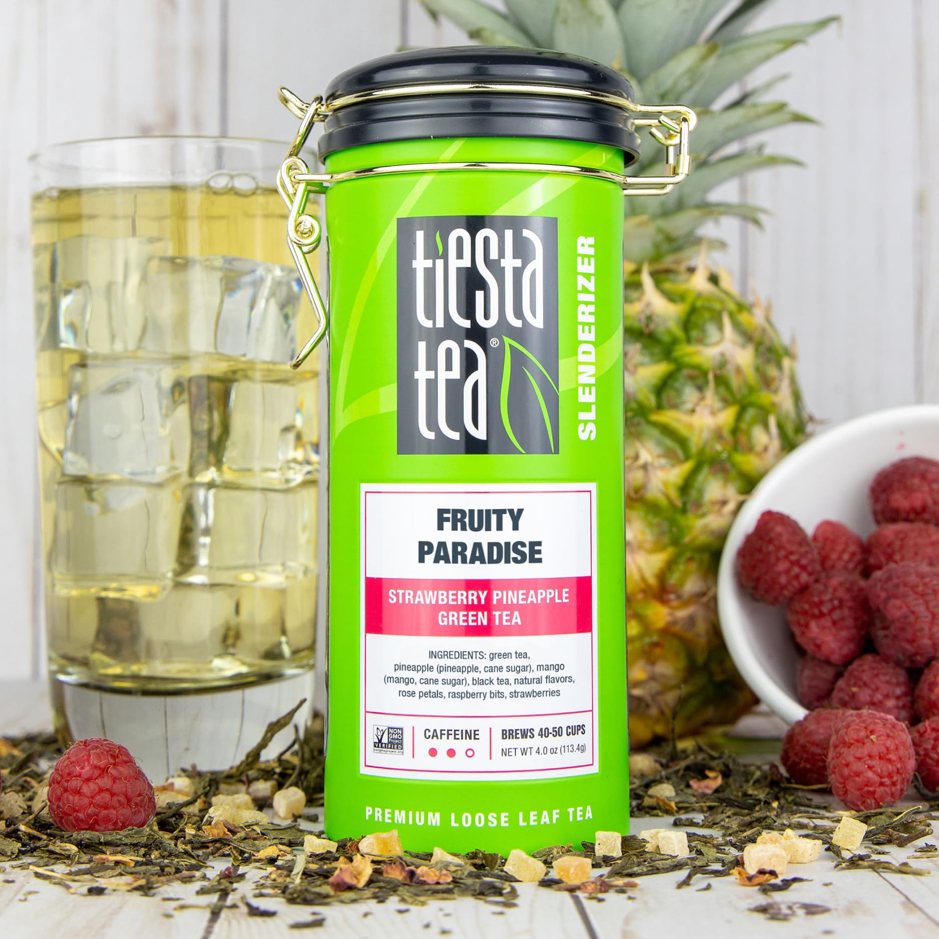 Tiesta Tea - Fruity Paradise, Loose Leaf, Strawberry Pineapple Green Tea, Premium Blend, Medium Caffeinated Green, Make Hot or Iced & Brews Up to 50