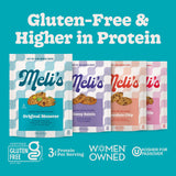 Meli’s Mini Cookies Variety Pack - Original Monster, Chocolate Chip & Oatey Raisin - Gluten Free Snacks, Plant Based Gourmet Cookies w/Candy Chocolate
