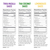 Kevin's Natural Foods Paleo Simmer Sauce Variety Pack - Stir-Fry Sauce, Gluten Free, No Preservatives, Non-GMO - 3 Pack (Tikka/Thai Coconut/Lemongrass