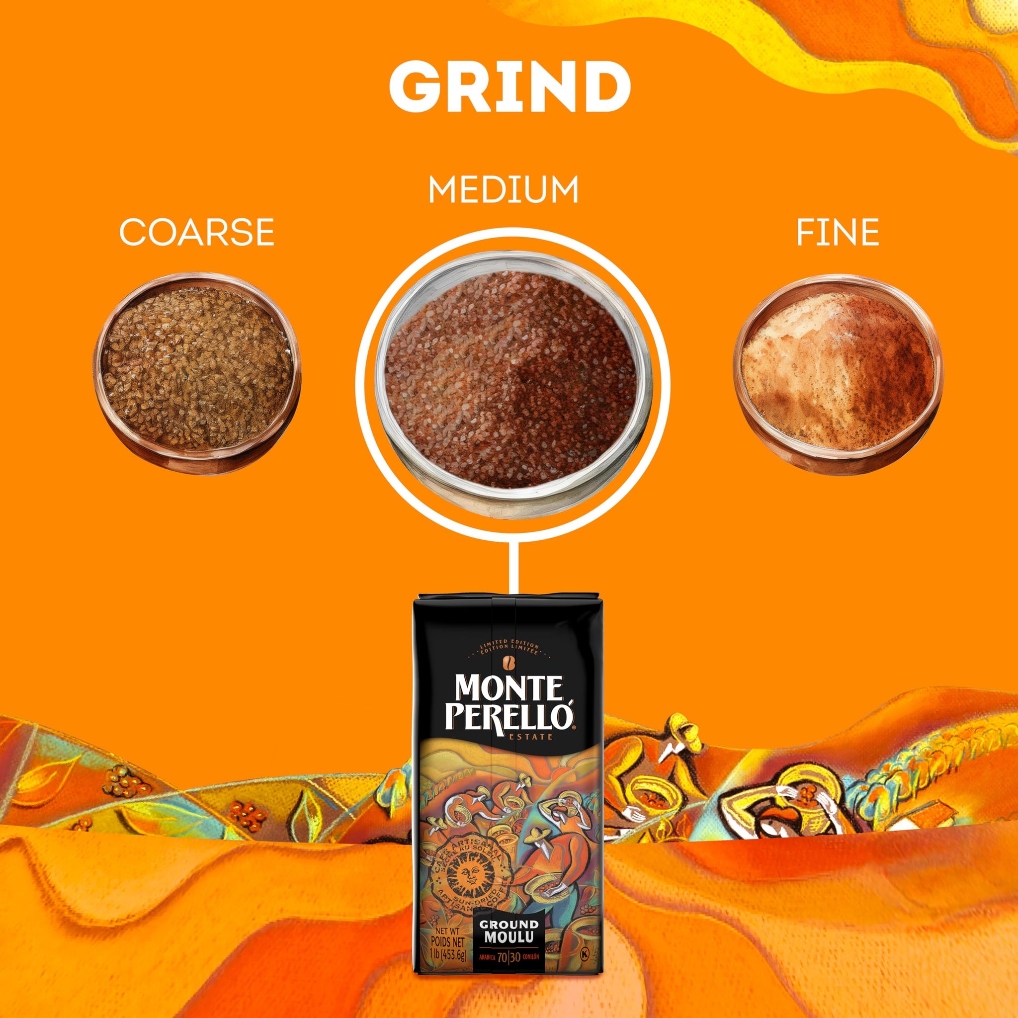 Monte Perelló, 16 oz Bag, Ground Coffee, Medium Roast - Product from the Dominican Republic (Pack of 1)