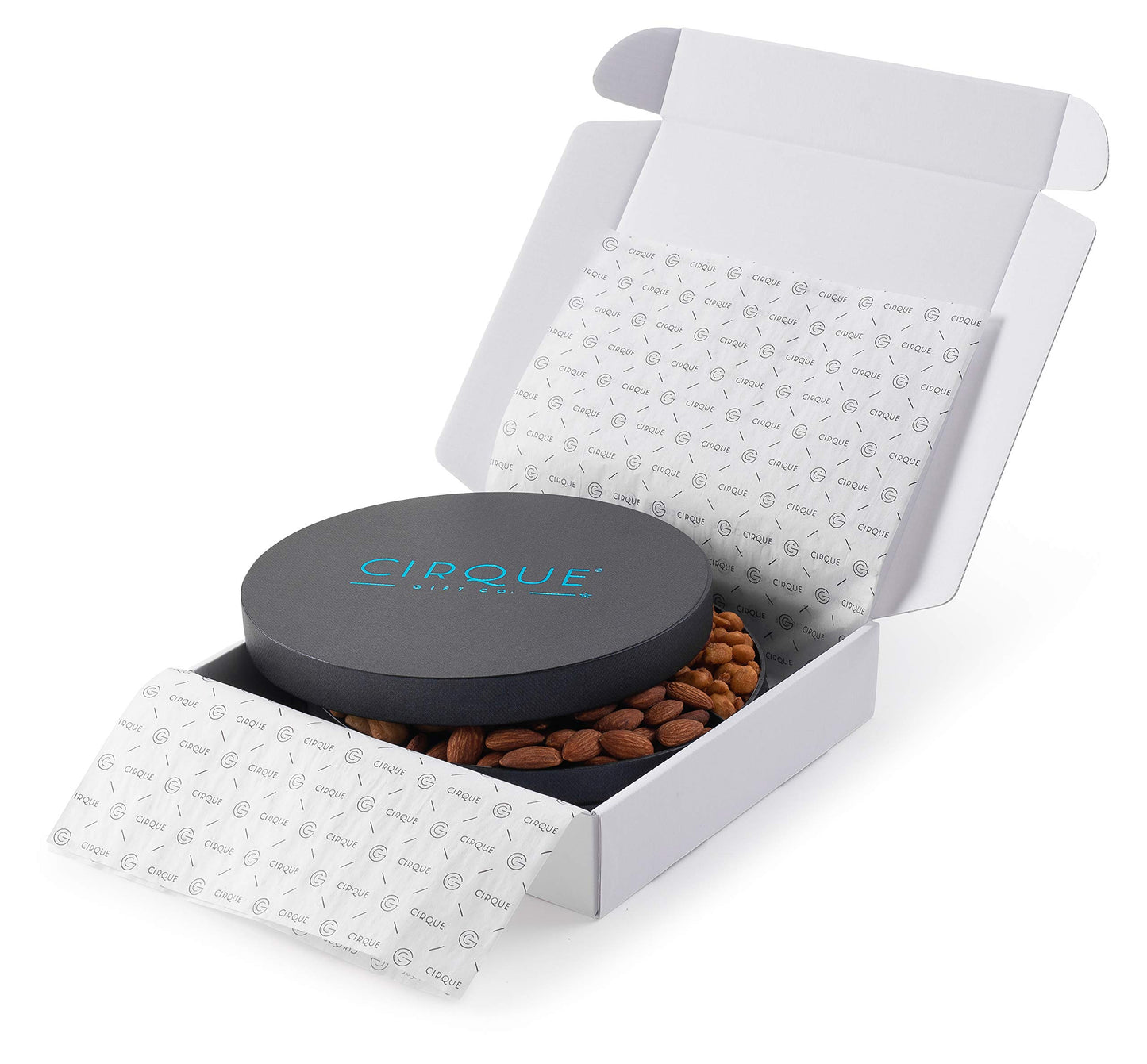 Cirque Gift Co. Gourmet Nut Gift Tray 8" Freshly Roasted Assorted Nuts for Mothers Day, Fathers Day, Holiday, Corporate Gifting, Thanksgiving Gift