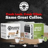 Blackout Coffee Jamaican Me Crazy Flavored Pods, Freshly Roasted in the USA - K-Cup Compatible Single-Serve Pods (18 Count)