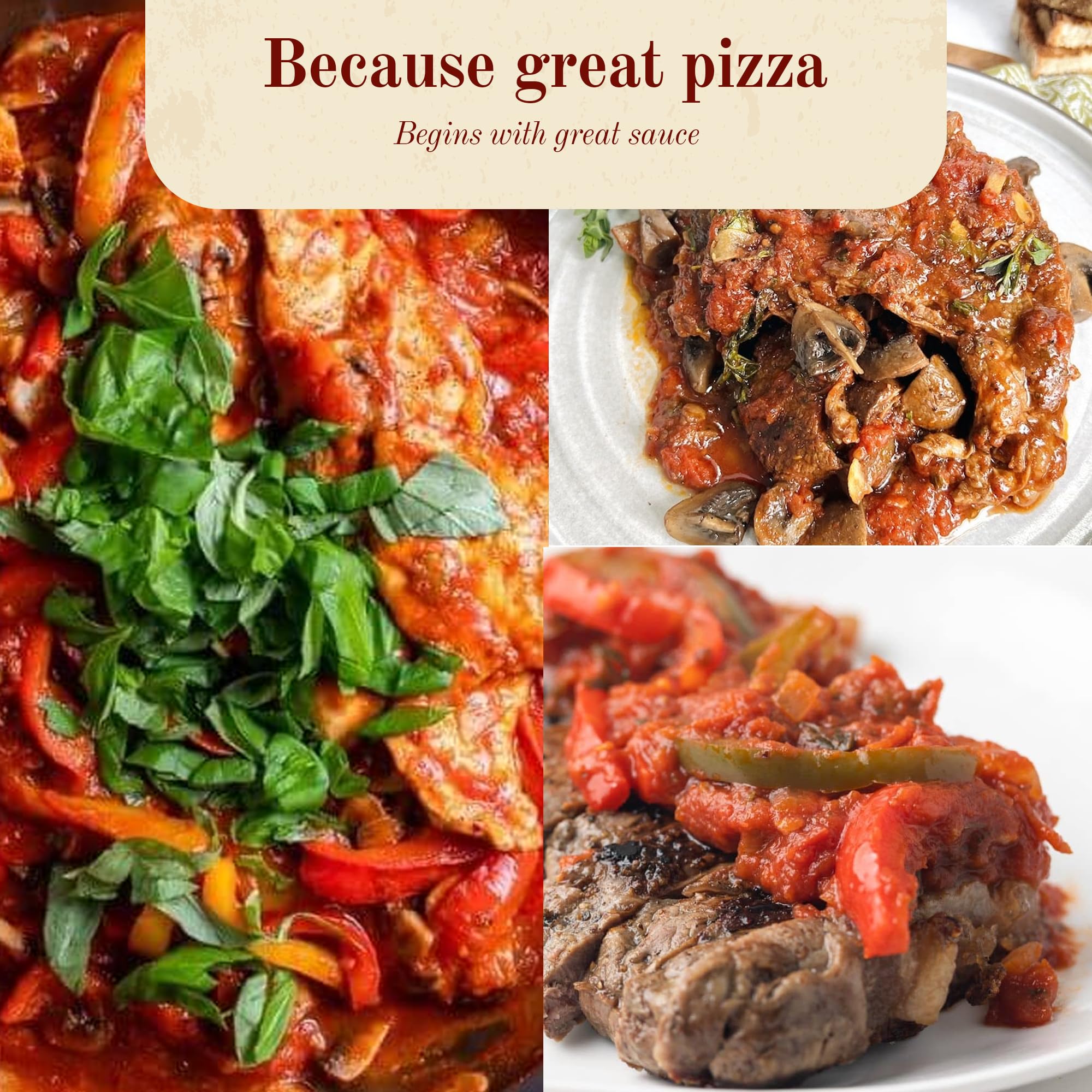 Michael's of Brooklyn Pepper & Mushroom Pizzaiola Sauce 32oz Jar with Spoon - Italian Mushroom Pasta Sauce with Basil & Bell Peppers - Gluten Free