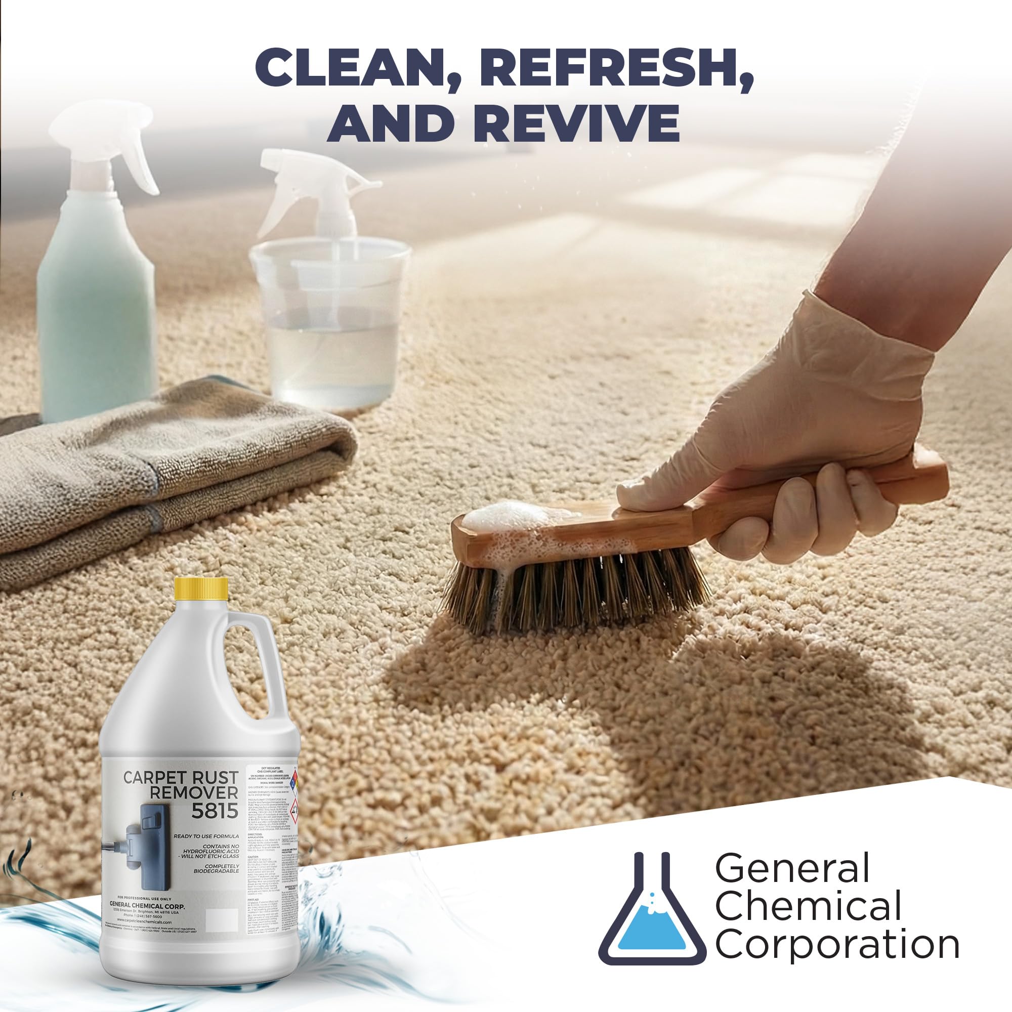 CarpetGeneral Rust Remover 5815 - Heavy Duty Rust & Stain Remover for Household Cleaning, Expertly Treats and Cares for Furniture, Kitchen Surfaces