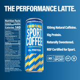 Throne Sport Coffee Latte - 10g protein - 150mg Natural Caffeine and B Vitamins - Lactose-Free, Premium Arabica, NSF Certified, Active Lifestyles