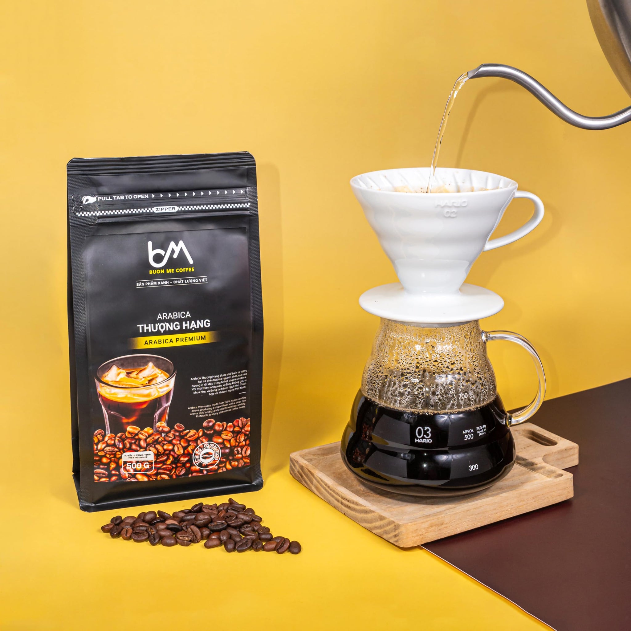 Buon Me Coffee Premium Arabica Ground Coffee Medium Roast, 100% Original Arabica Coffee Beans Medium Roast Vietnamese Coffee, Strong Flavor