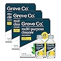 Grove Co. Multi-Purpose Cleaner, Refill Concentrate (6 x 1 Fl Oz) Plant-based Household Cleaning Supplies, Ammonia & Chlorine Free, No Plastic Waste
