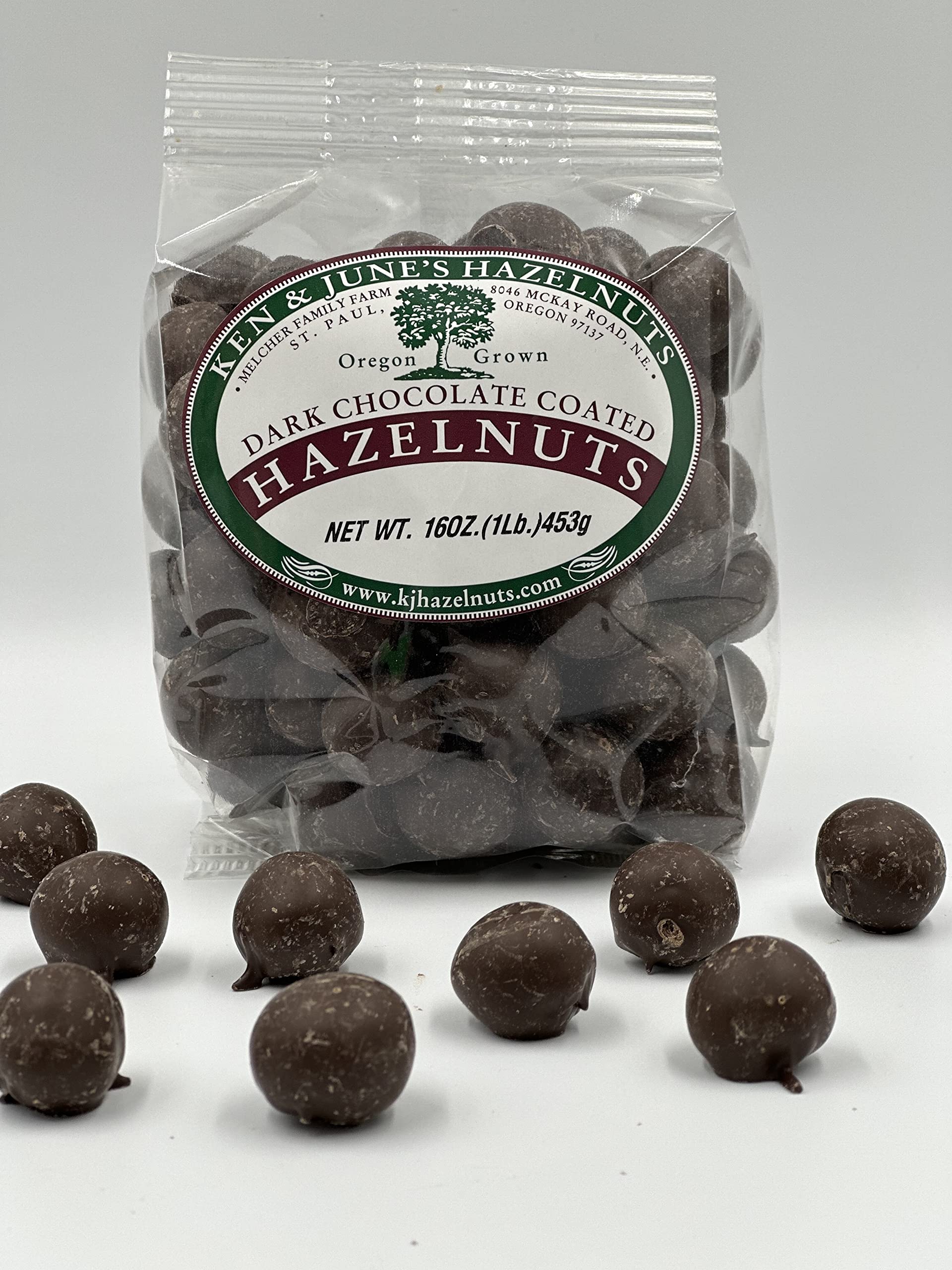 Dark Chocolate Coated Hazelnuts - 16 Oz Bag