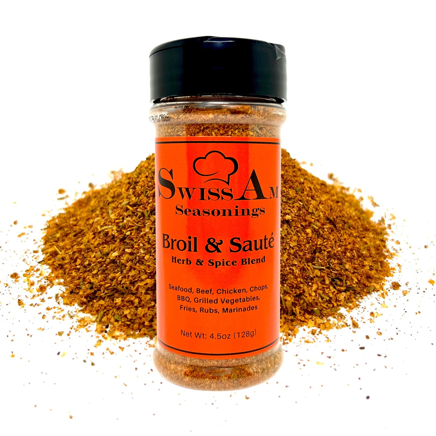 SwissAm Seasonings Broil & Sauté All Purpose Seasoning - Chef-Created Signature Herb & Spice Blend | 12 Herbs & Spices | No MSG | Non-GMO | Vegan |