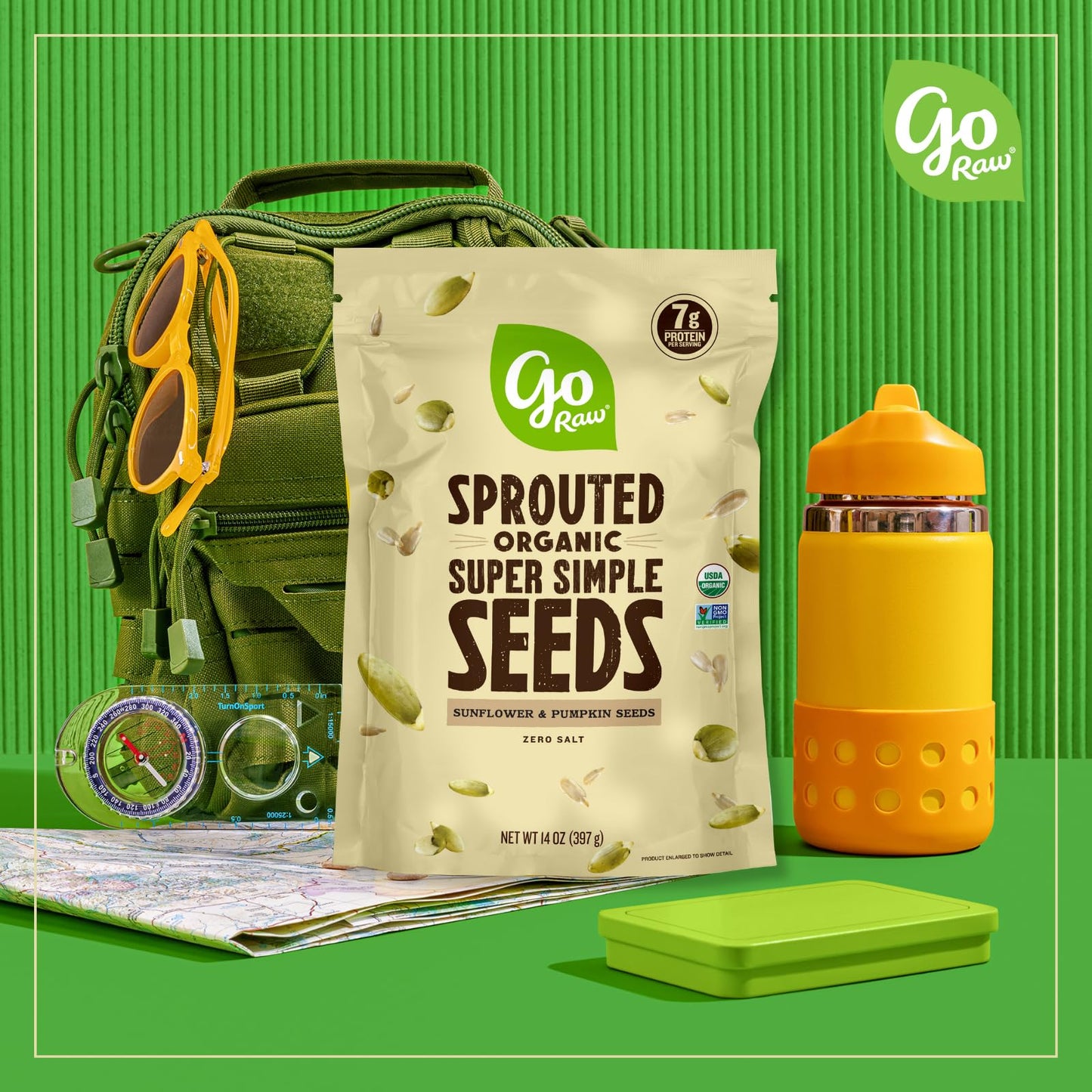 Go Raw , Sprouted Pumpkin and Sunflower Seed Mix| Keto | Vegan | Gluten Free Snacks | Organic | Superfood (Packaging May Vary), 14 oz(Single)
