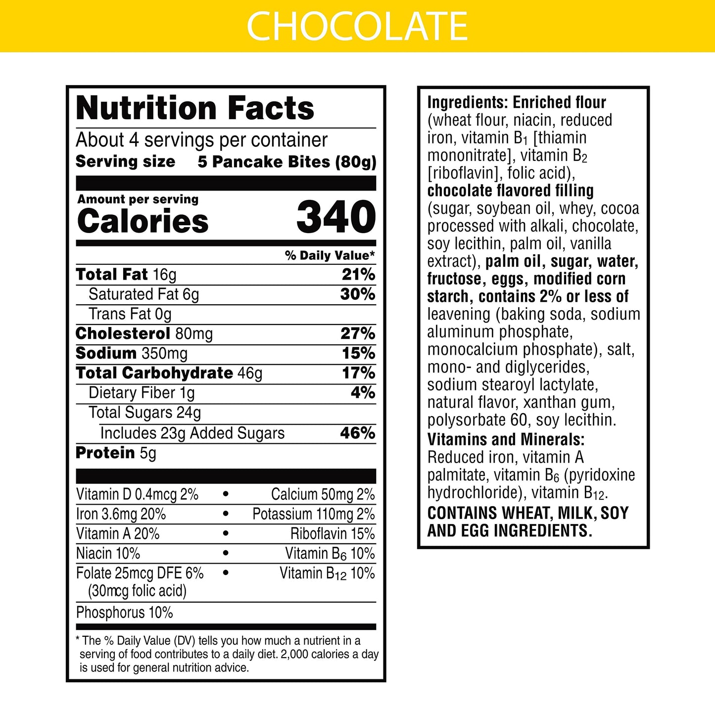 Eggo Stuffed Pancake Bites, Frozen Breakfast, All Day Kids Snacks, Chocolate, 10.15oz Box (18 Pancake Bites)