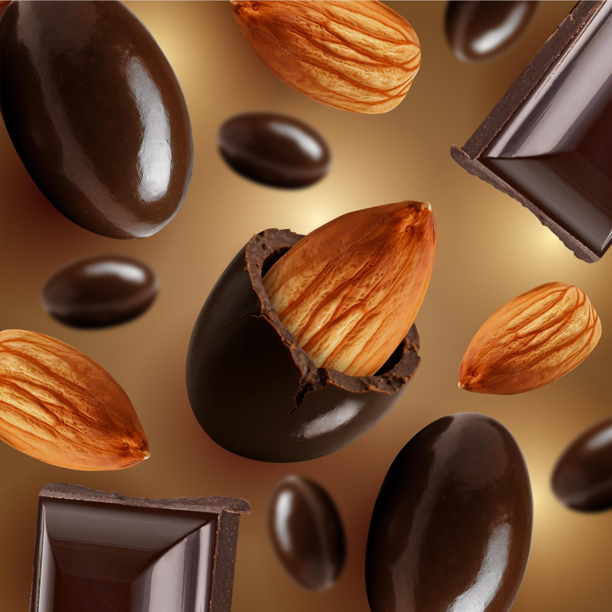 Dark Chocolate Almonds - 2 Pound Bulk Pack - Whole Dry Roasted Dark Chocolate Covered Almonds - Candy for Office, Buffets, Snacking & Gifting