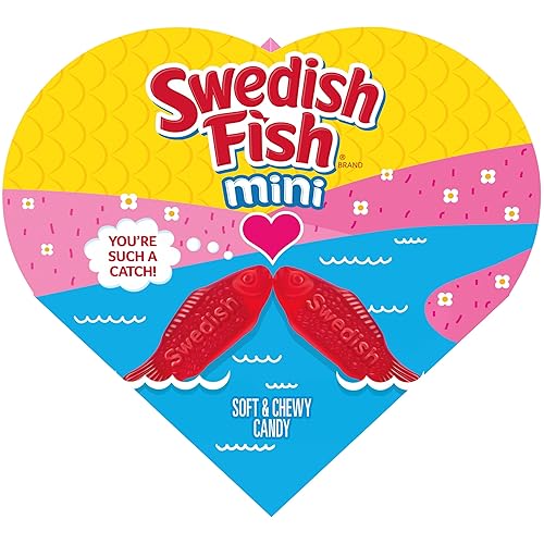 SWEDISH FISH Soft & Chewy Valentines Day Candy, 6.8 oz Heart Shaped Box