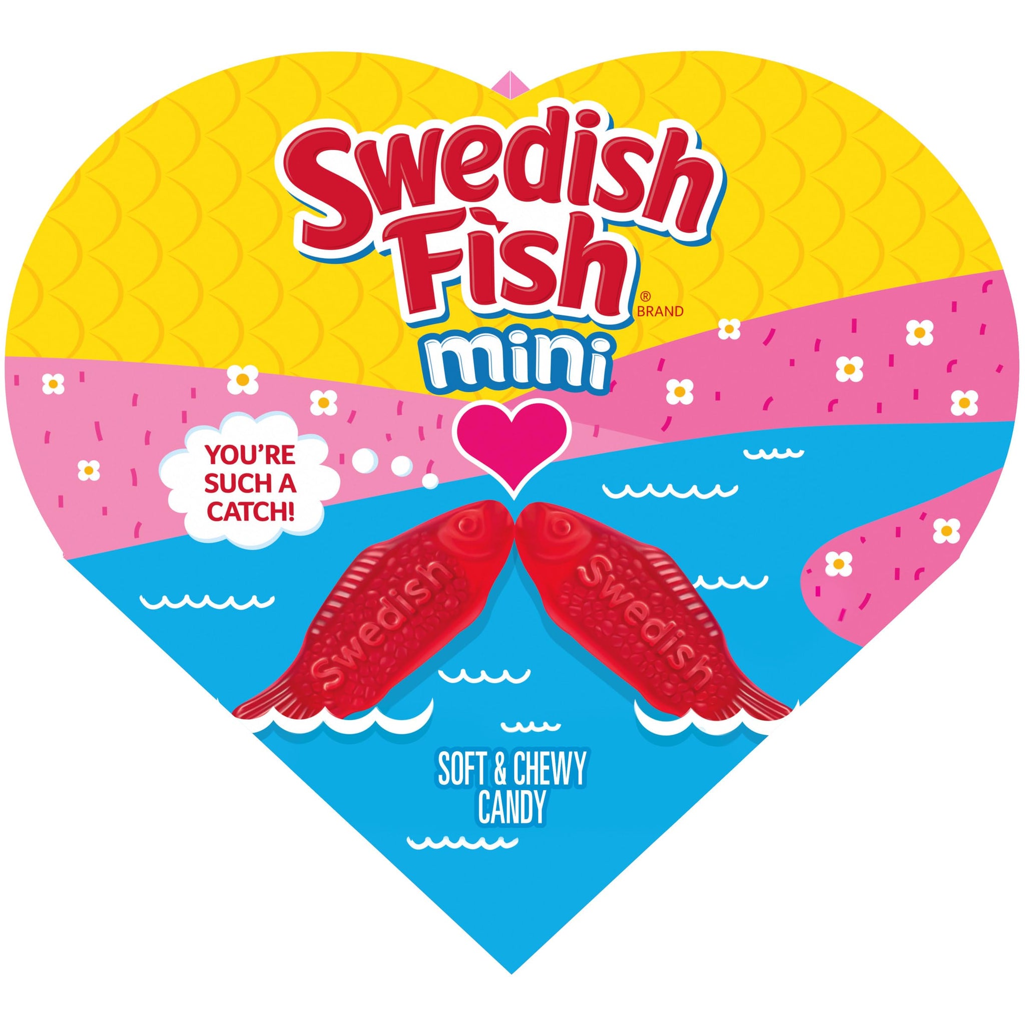 SWEDISH FISH Soft & Chewy Valentines Day Candy, 6.8 oz Heart Shaped Box