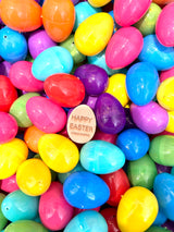 Pre Filled Chocolate Candy Plastic Easter Eggs with Free Unique Shopper Egg Token (100)