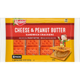 Keebler Sandwich Crackers, Single Serve Snack Crackers, Lunch Snacks, Cheese and Peanut Butter, 11oz Tray (8 Packs)