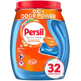 Persil Ultra Pacs Advanced Clean Oxi+Odor Power Laundry Detergent, 32 Count, No Mess, Single-Dose Laundry Soap, Fights Tough Stains & Odors, All Water