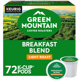 Green Mountain Coffee Roasters Breakfast Blend, Single-Serve Keurig K-Cup Pods, Light Roast Coffee Pods, 72 Count