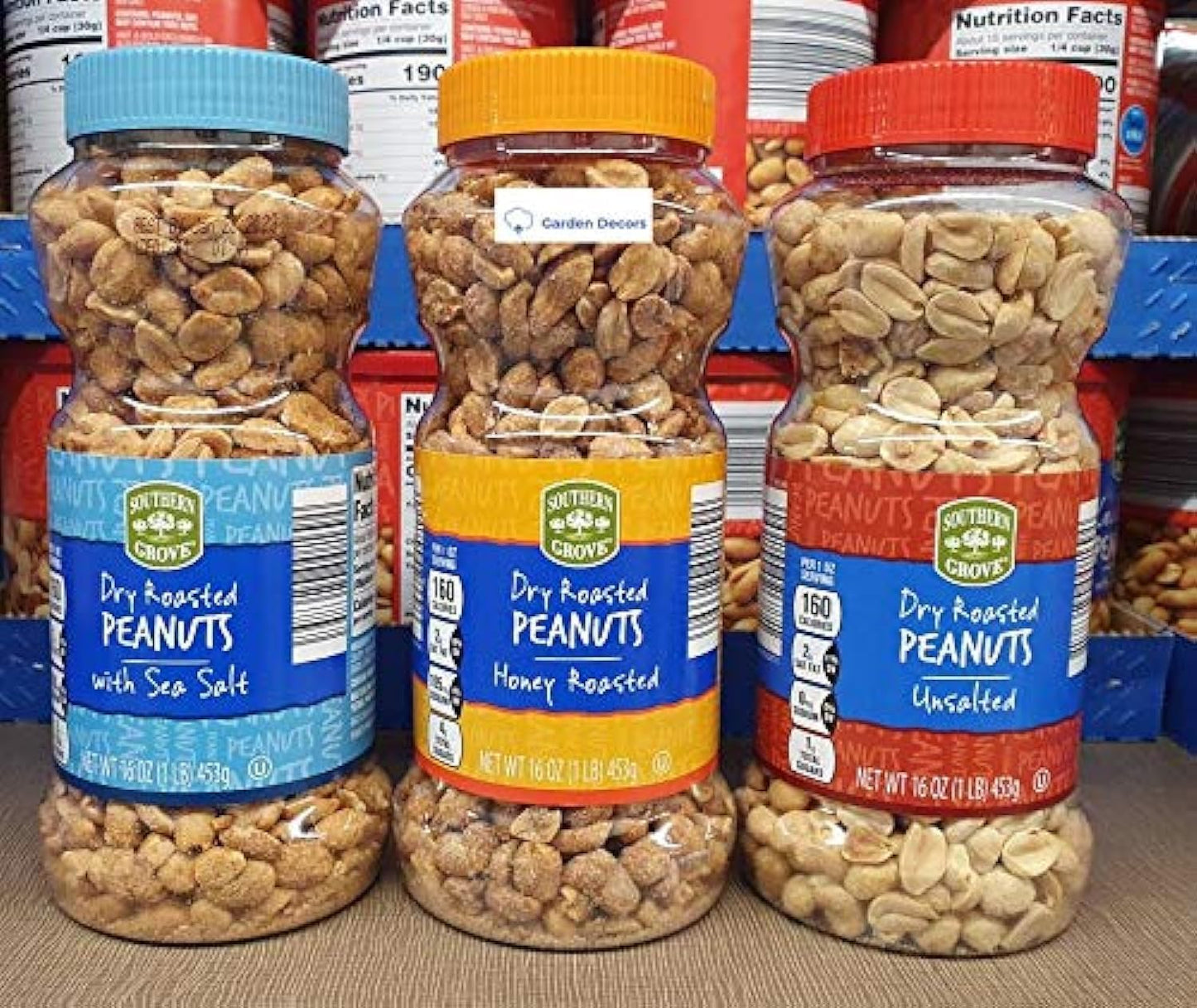 Southern Grove Dry Roasted Peanuts with Sea Salt Dry Roasted Peanuts Honey Roasted and Dry Roasted Peanuts Unsalted 16 Ounces