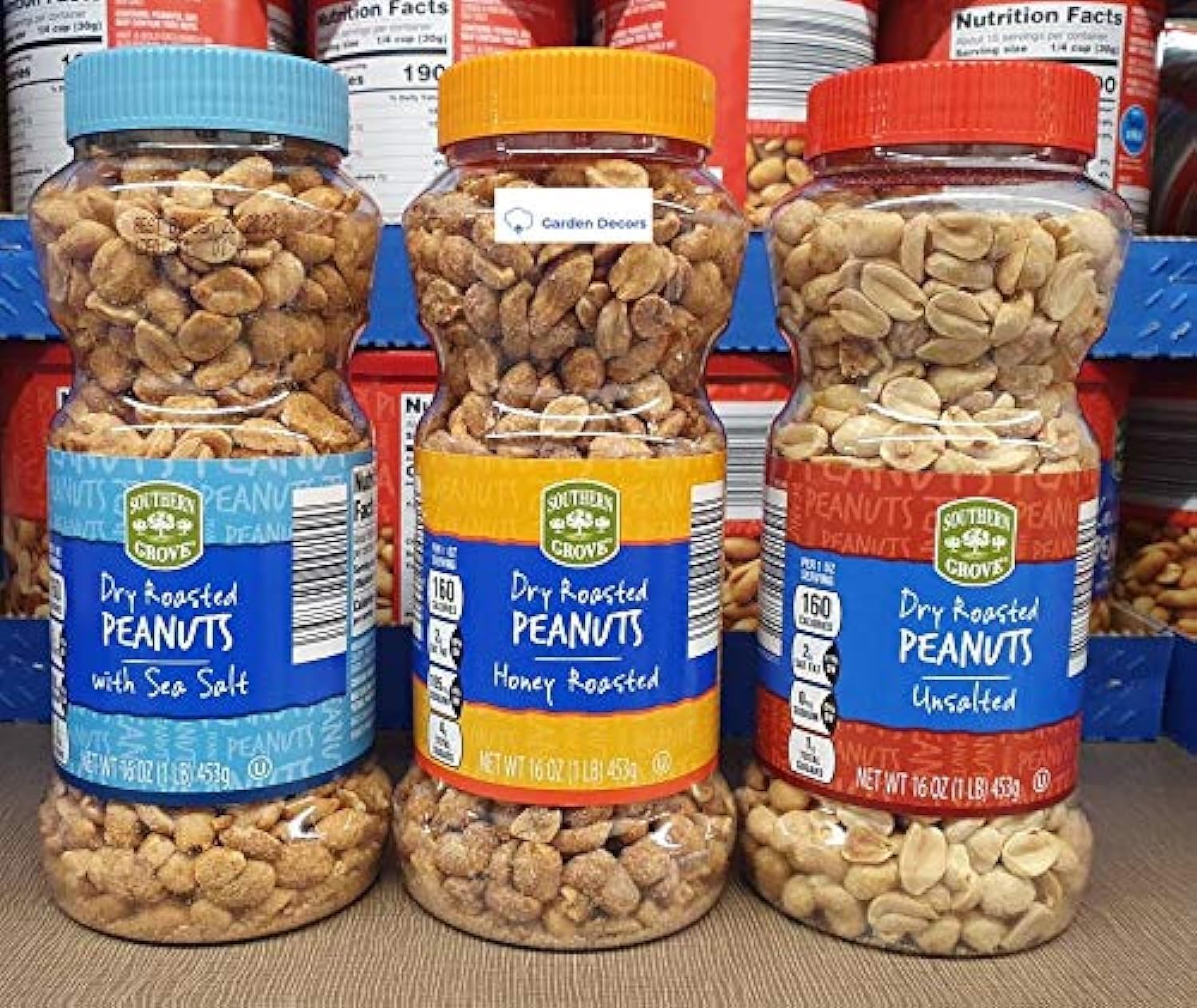 Southern Grove Dry Roasted Peanuts with Sea Salt Dry Roasted Peanuts Honey Roasted and Dry Roasted Peanuts Unsalted 16 Ounces
