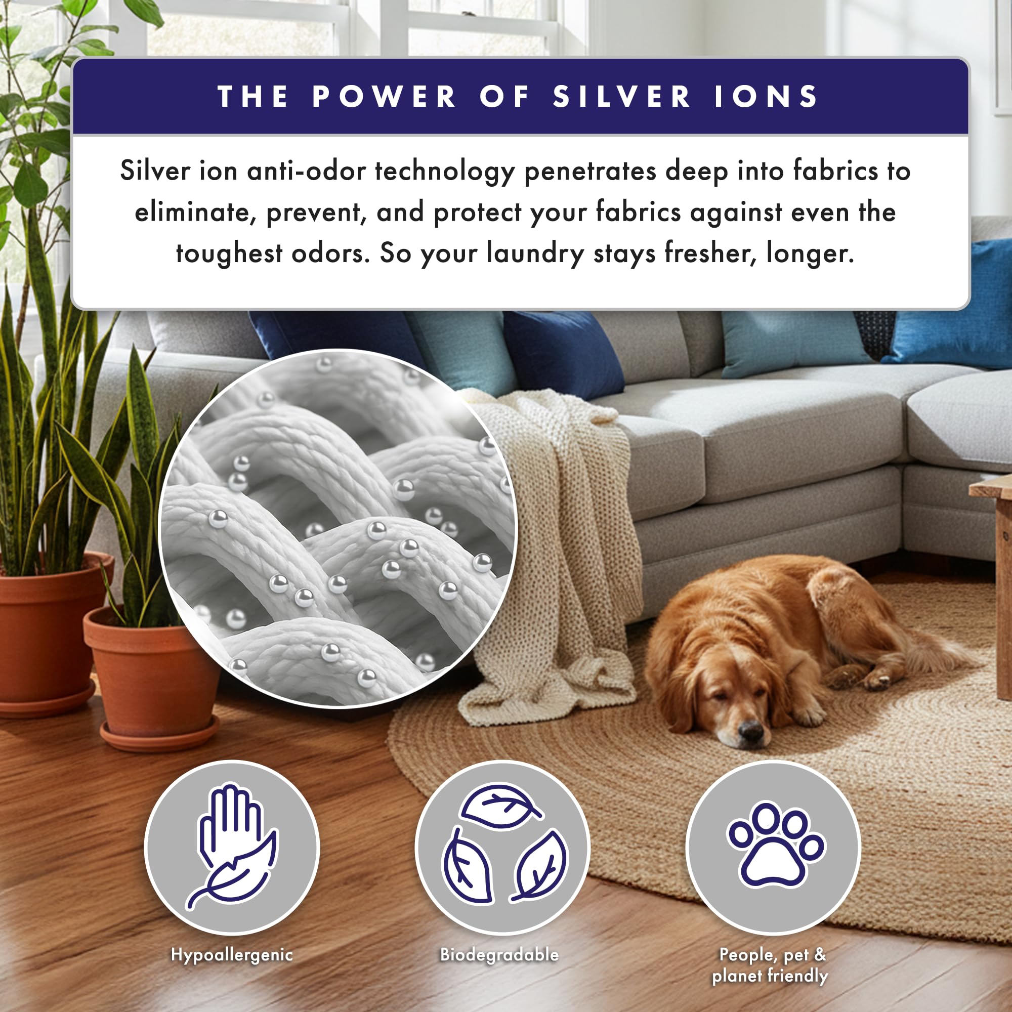 SilverWorks! Fabric Spray Odor Eliminator For Home - Powerful, Natural Silver Ion Deodorizing Technology - Clothes, Furniture And Couch Deodorizer
