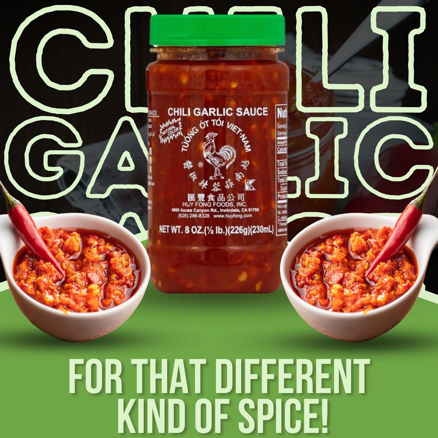 Asian Chili Sauce Bundle. Includes Two-18 Oz of Hoy Fong Chili Garlic Sauce Food Comes with Good For My Home Box! Sauces, Dipping, Marinades,
