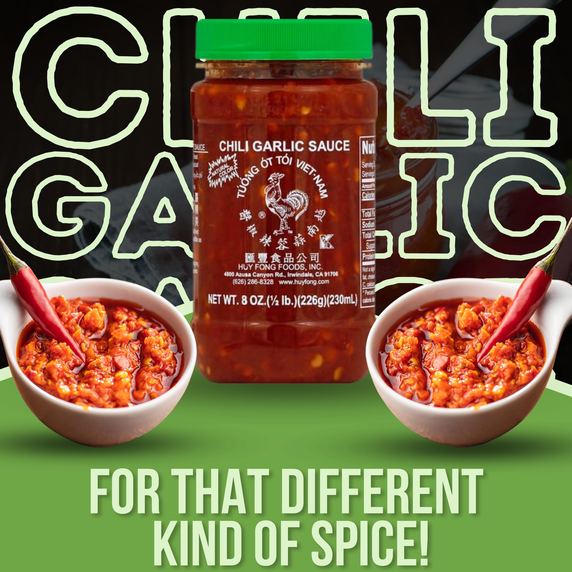 Asian Chili Sauce Bundle. Includes Two-18 Oz of Hoy Fong Chili Garlic Sauce Food Comes with Good For My Home Box! Sauces, Dipping, Marinades,
