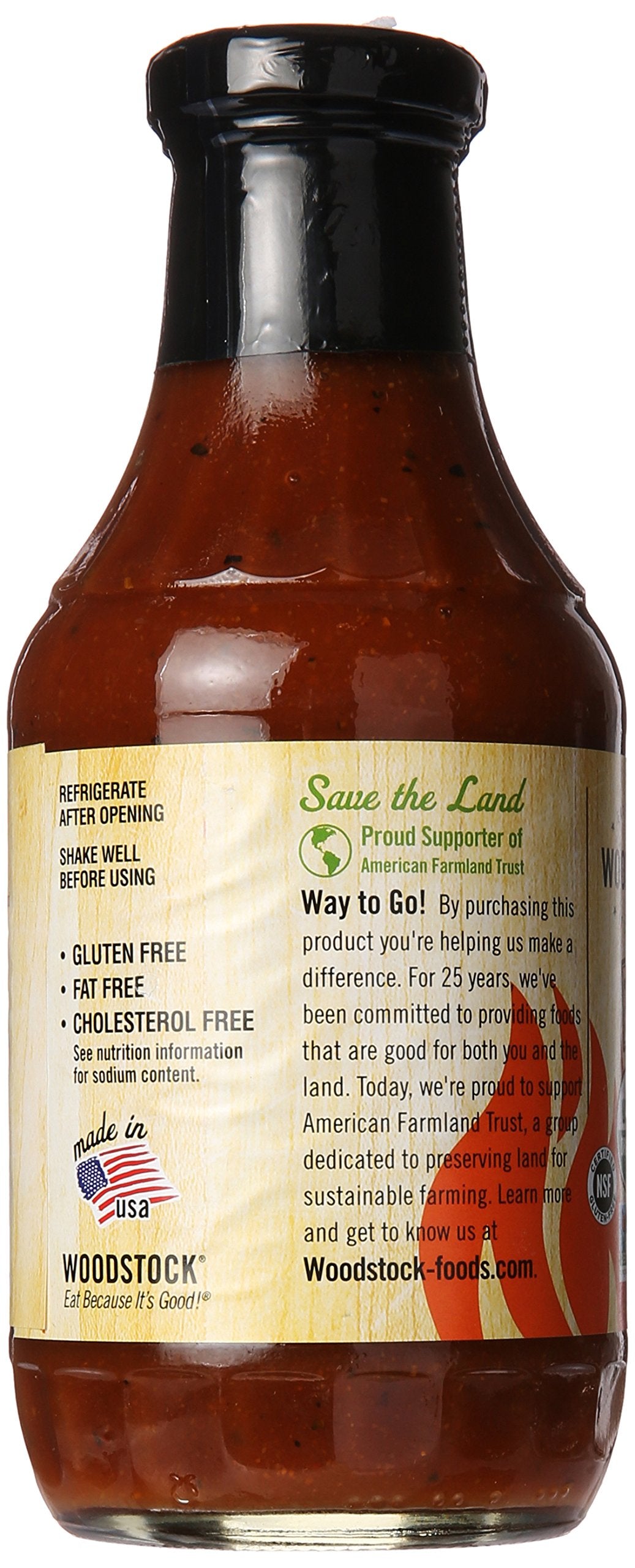 Woodstock Organic BBQ Sauce - Hickory - Case of 12 - 18 oz.