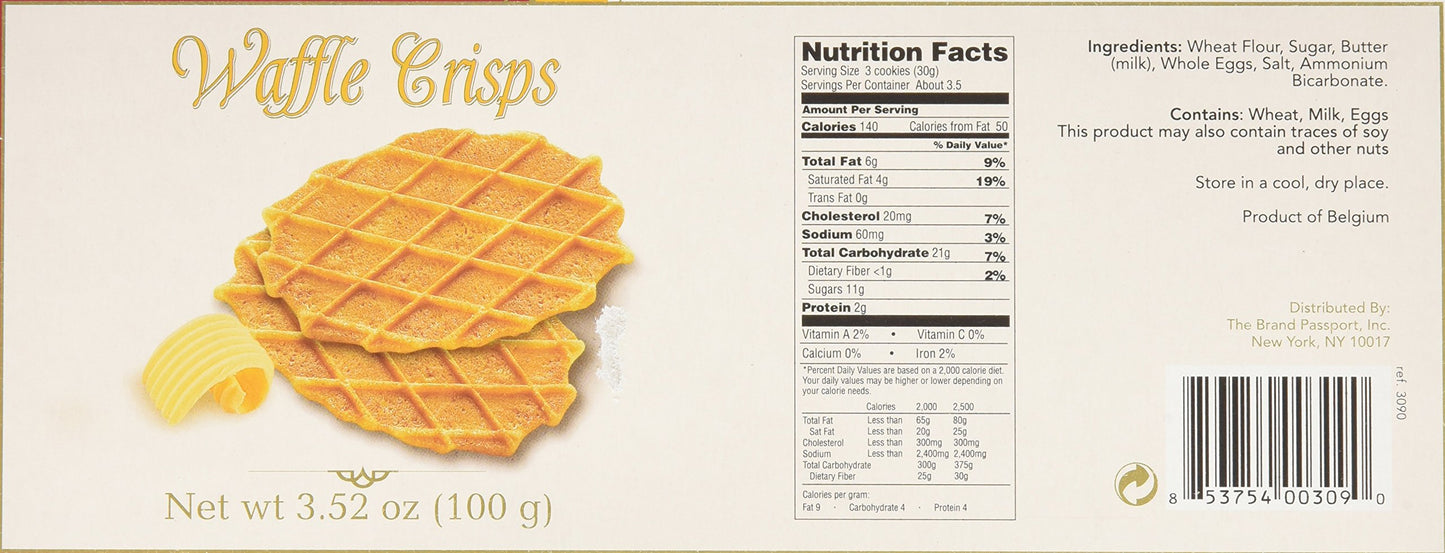 Belgian Butters Waffle Crisps, 3.5 oz