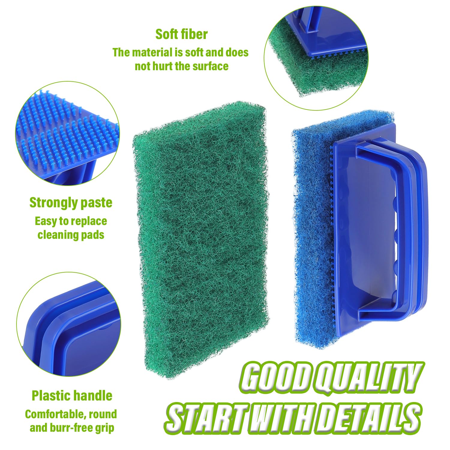 EPLZON 5 Pack Electric Cleaning Brush Pad Kitchen Bathroom Household Cleaning Pad Swimming Pool Wall Cleaning Brush Heavy Duty Griddle Scrubber